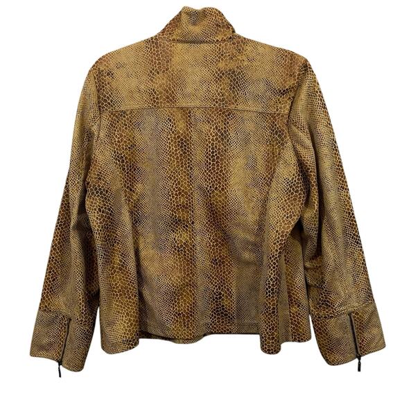 Dialogue The New Language of Style Faux Leather Jacket Snakeskin Print Size XL - Picture 2 of 12